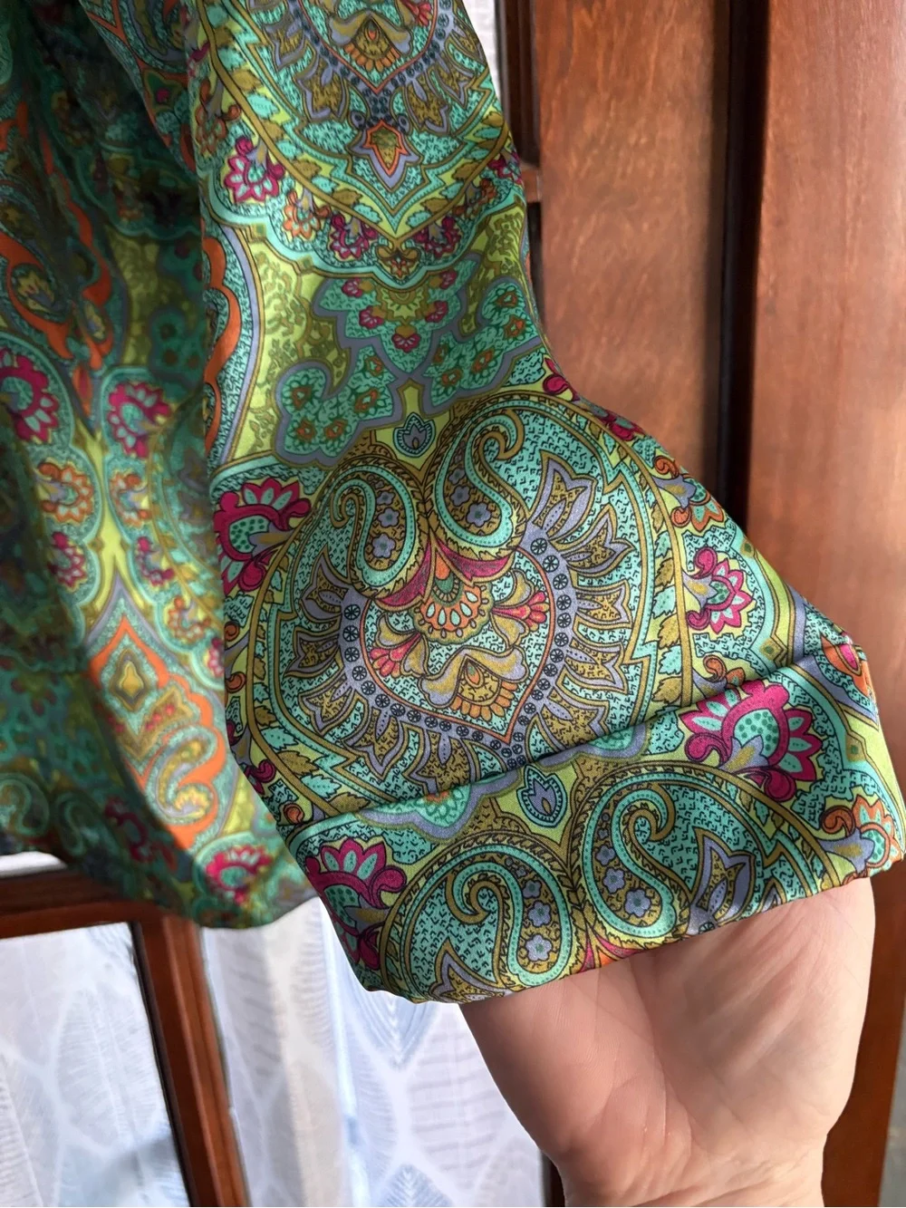 VTG 90s/Y2K Victoria's Secret Teal and Green Paisley Satin Pajama Set Medium